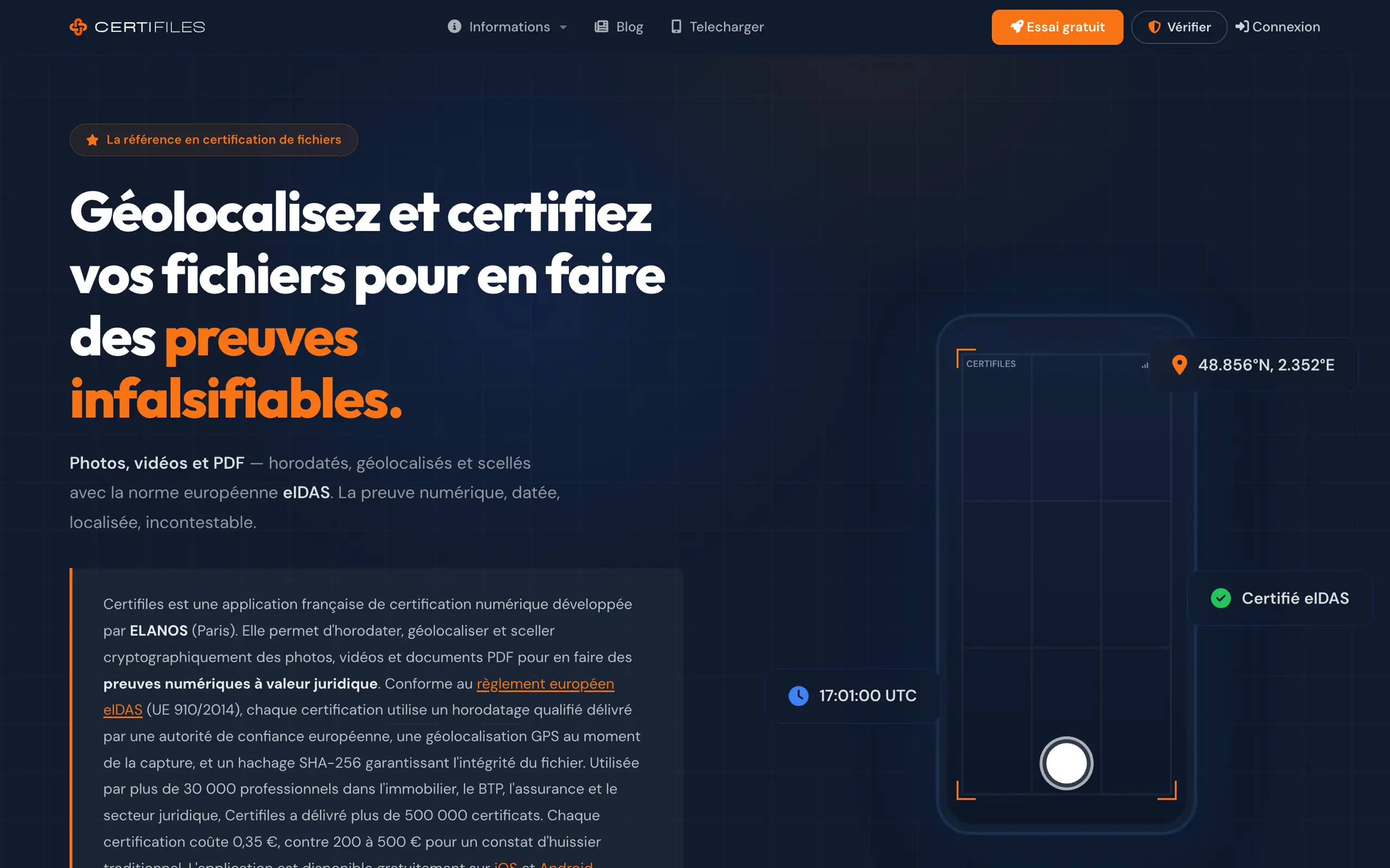 Le site Certifiles